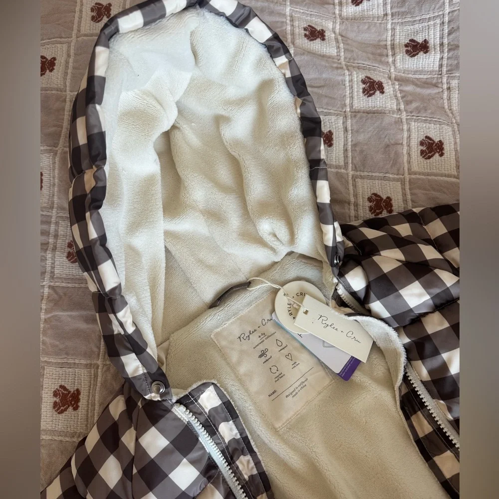 Rylee cru NWT snowsuit charcoal check 4/5y - Picture 4 of 8